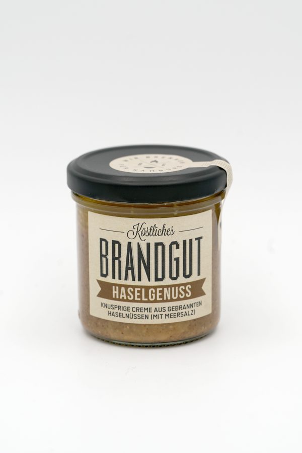 Glas Brandgut Haselgenuss
